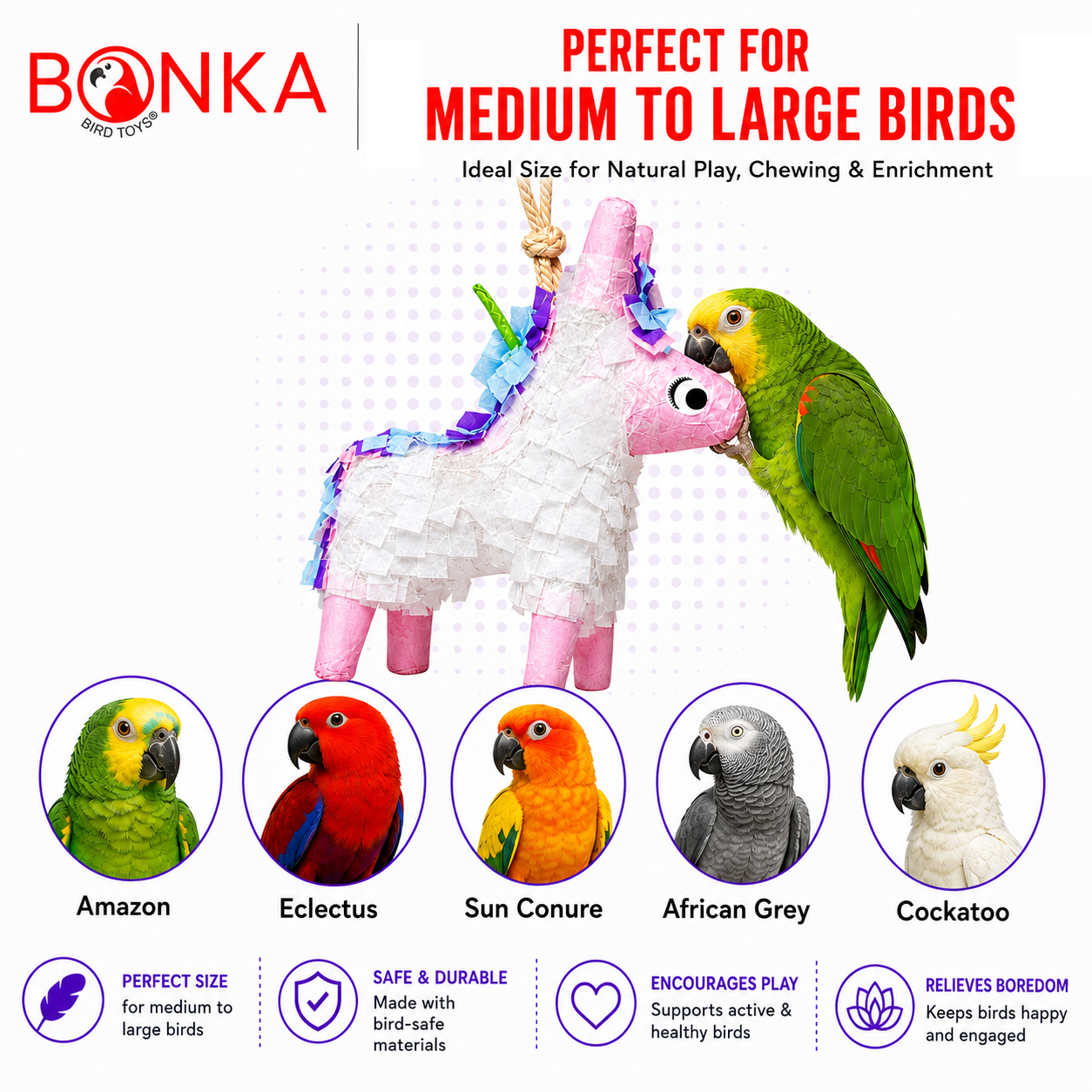 2622 Foraging Unicorn Donkey Pinata - Bonka Bird Toys