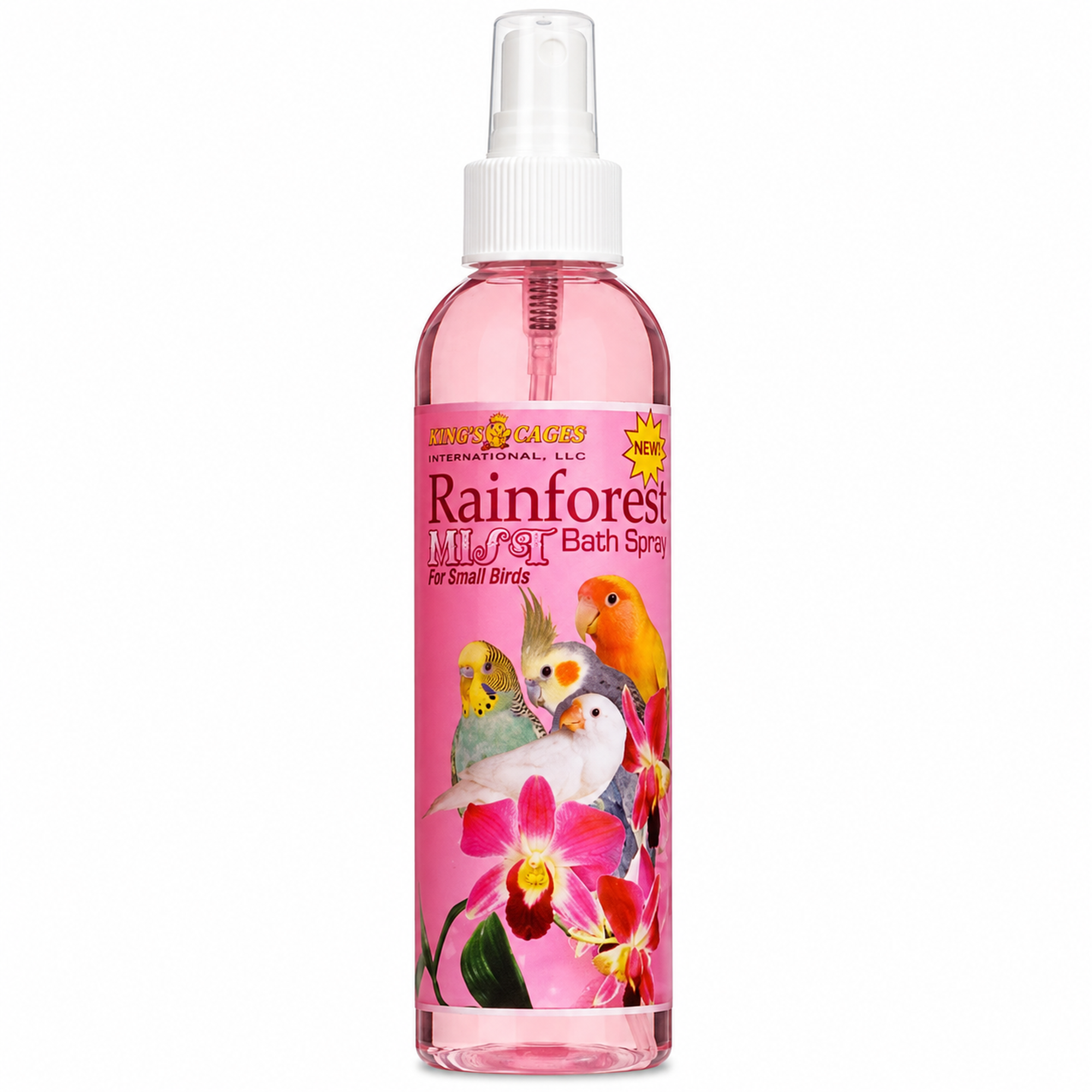 Pink Rainforest Mist Bath Spray for Small Birds 8oz - Bonka Bird Toys
