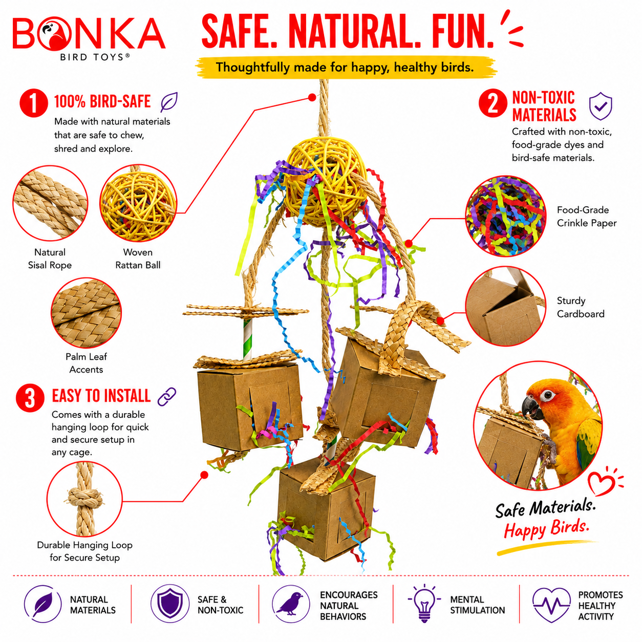 2635 Peekaboo Trio - Bonka Bird Toys