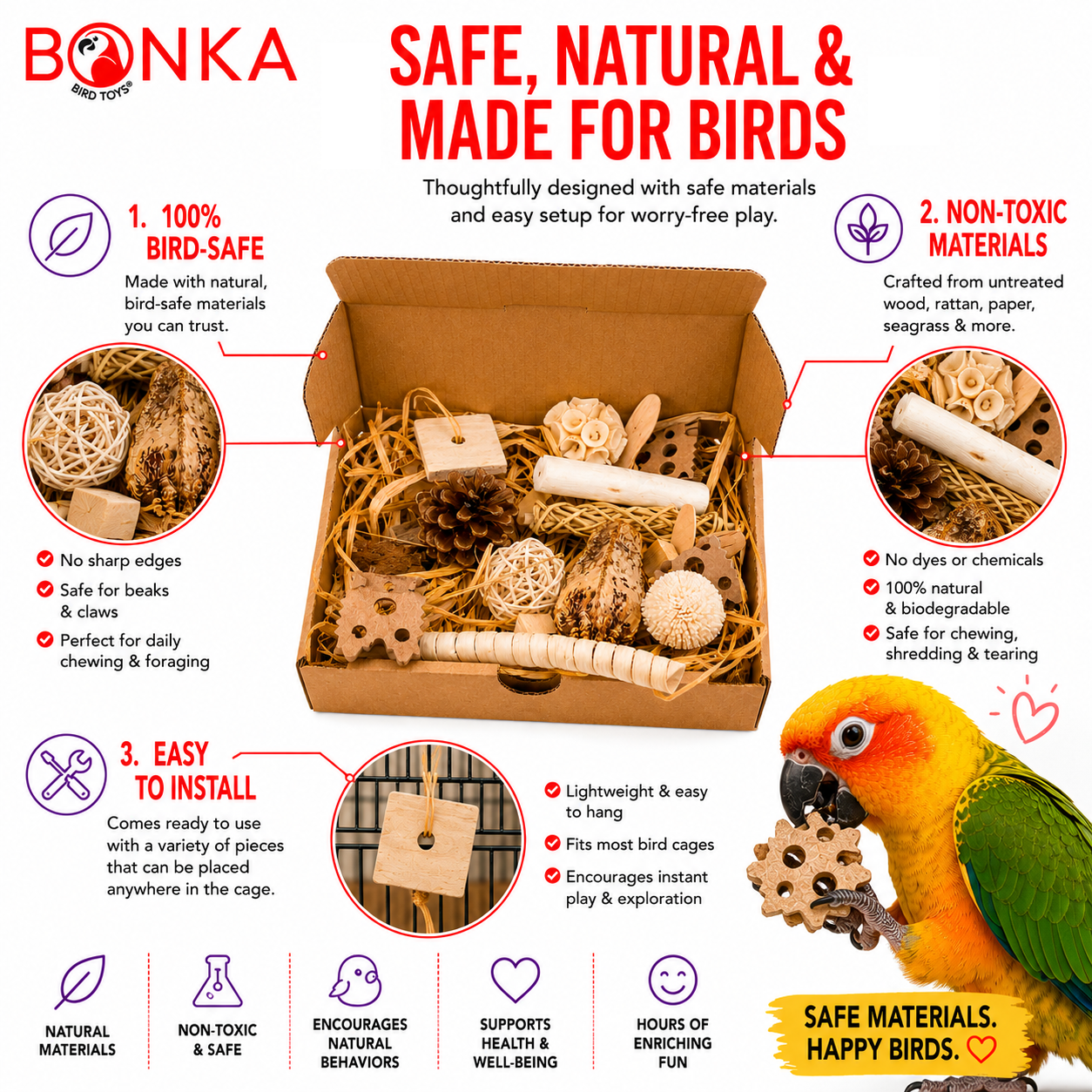 2028 Natural Foraging Bonka Box - Bonka Bird Toys