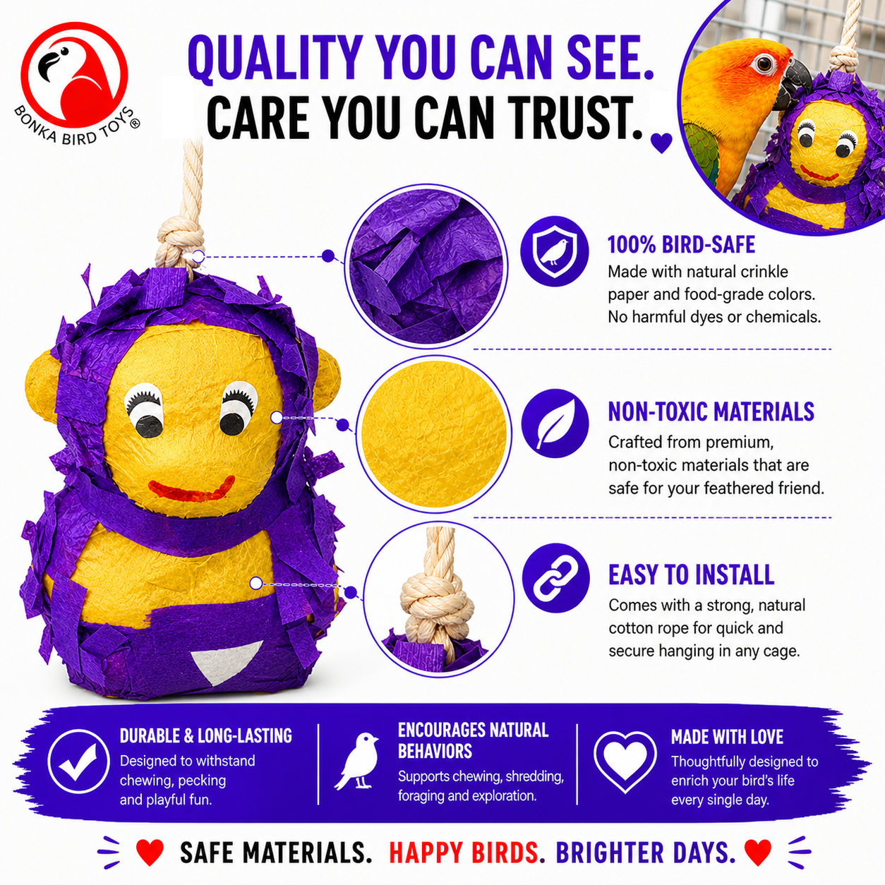 2675 Mini Pinata Monkey - Bonka Bird Toys