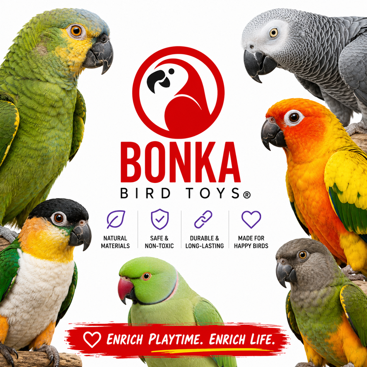 3885 Sola Heart Log - Bonka Bird Toys