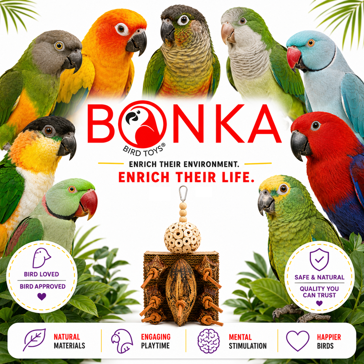 1427 Mahogany Forage Block - Bonka Bird Toys