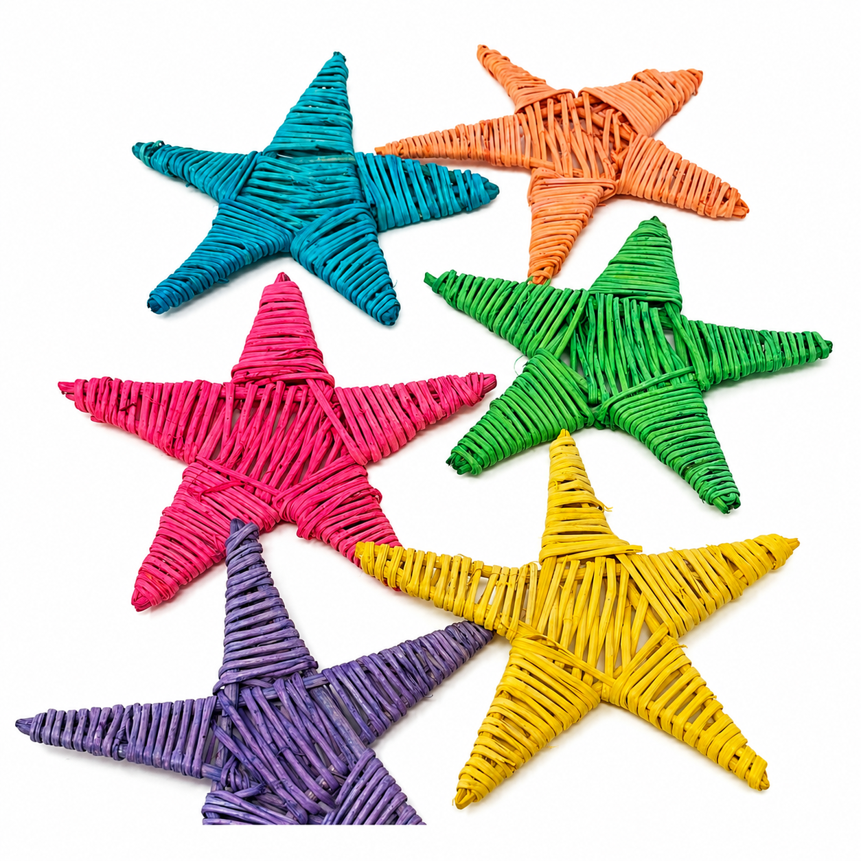 1287 Pk6 Large Color Vine Stars - Bonka Bird Toys