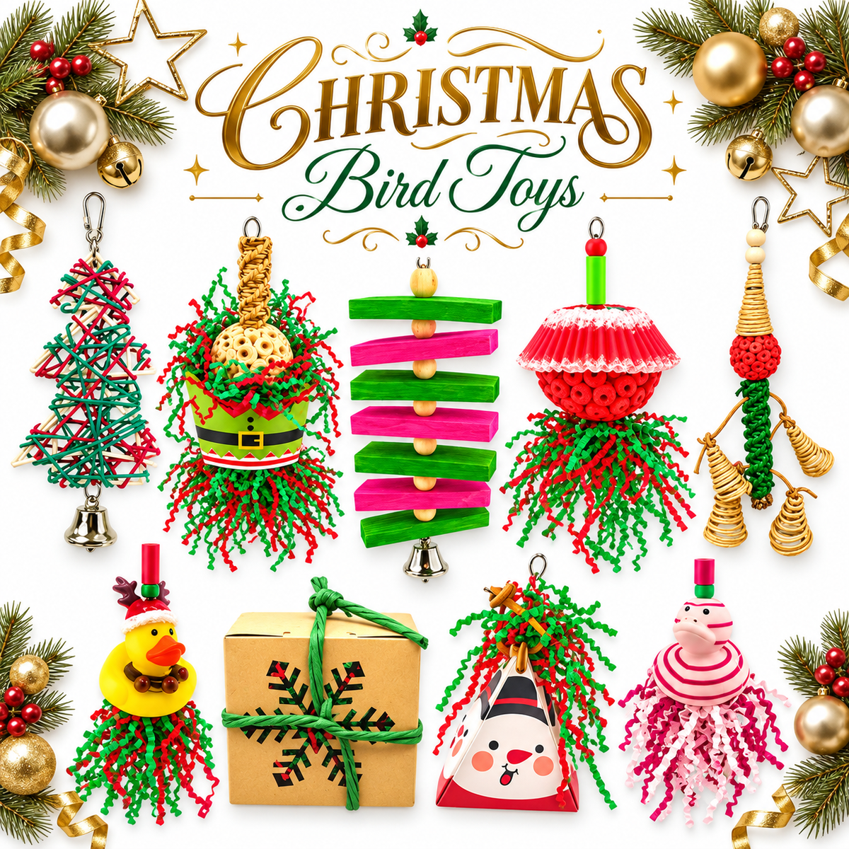 Christmas bird toys