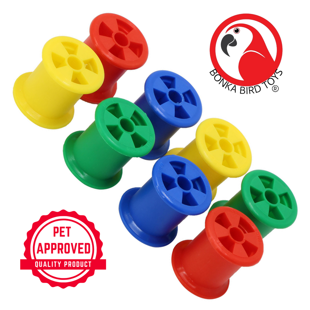 Bonka Bird Toys 1490 Colored Plastic Bobbin Spools