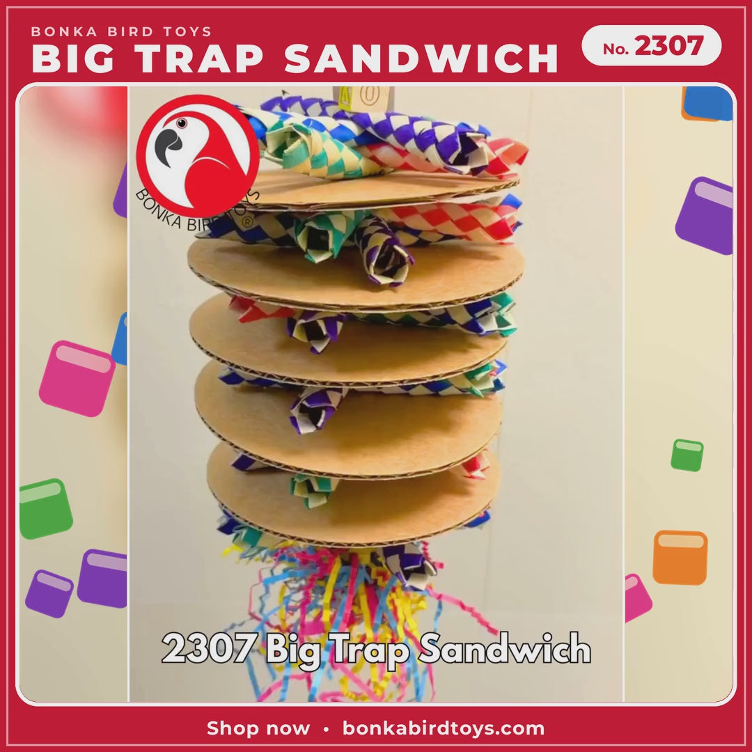 Bonka Bird Toys Big Trap Sandwich 2307 parrot toy video