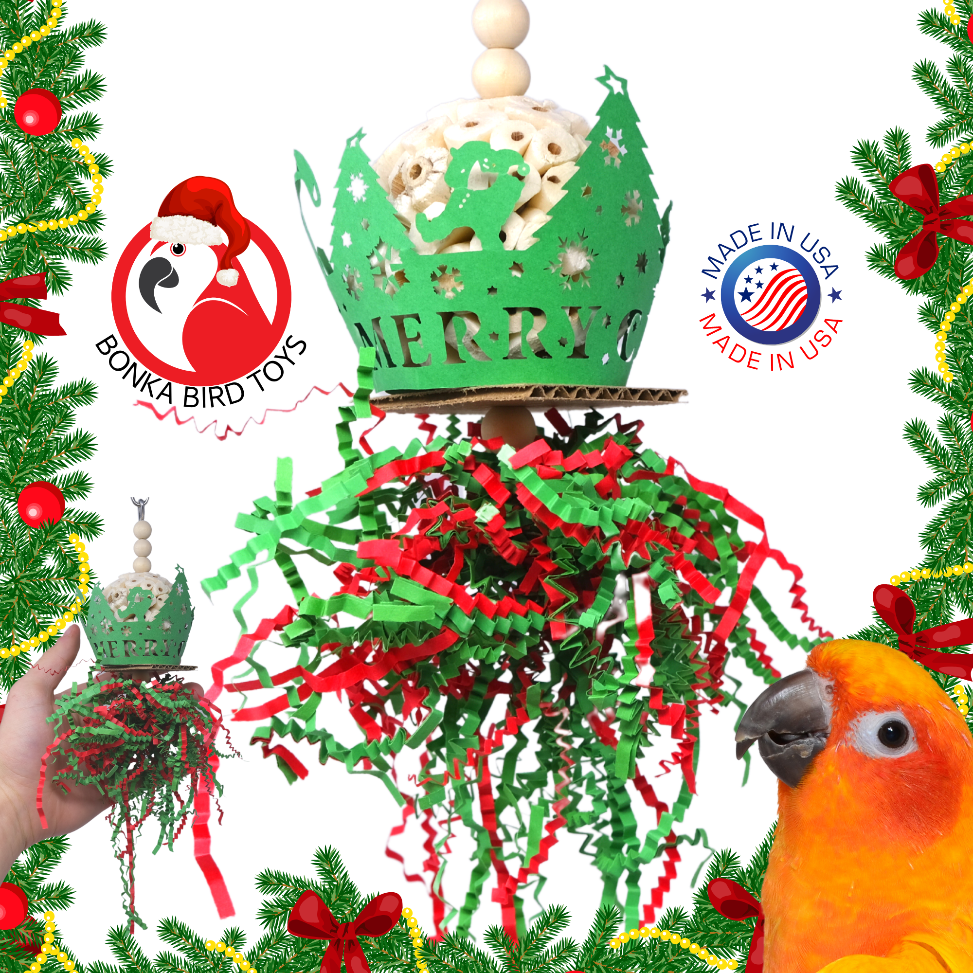 Merry Christmas Crown - Bonka Bird Toys