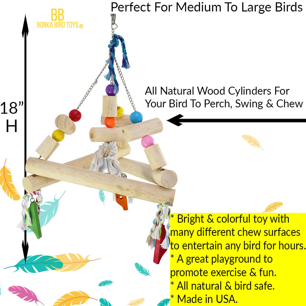 1345 Large Tri Swing - Bonka Bird Toys