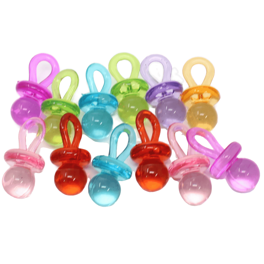 Colorful Pacifier 1694 Pk12 Colorful Acrylic Pacifier - Bonka Bird Toys