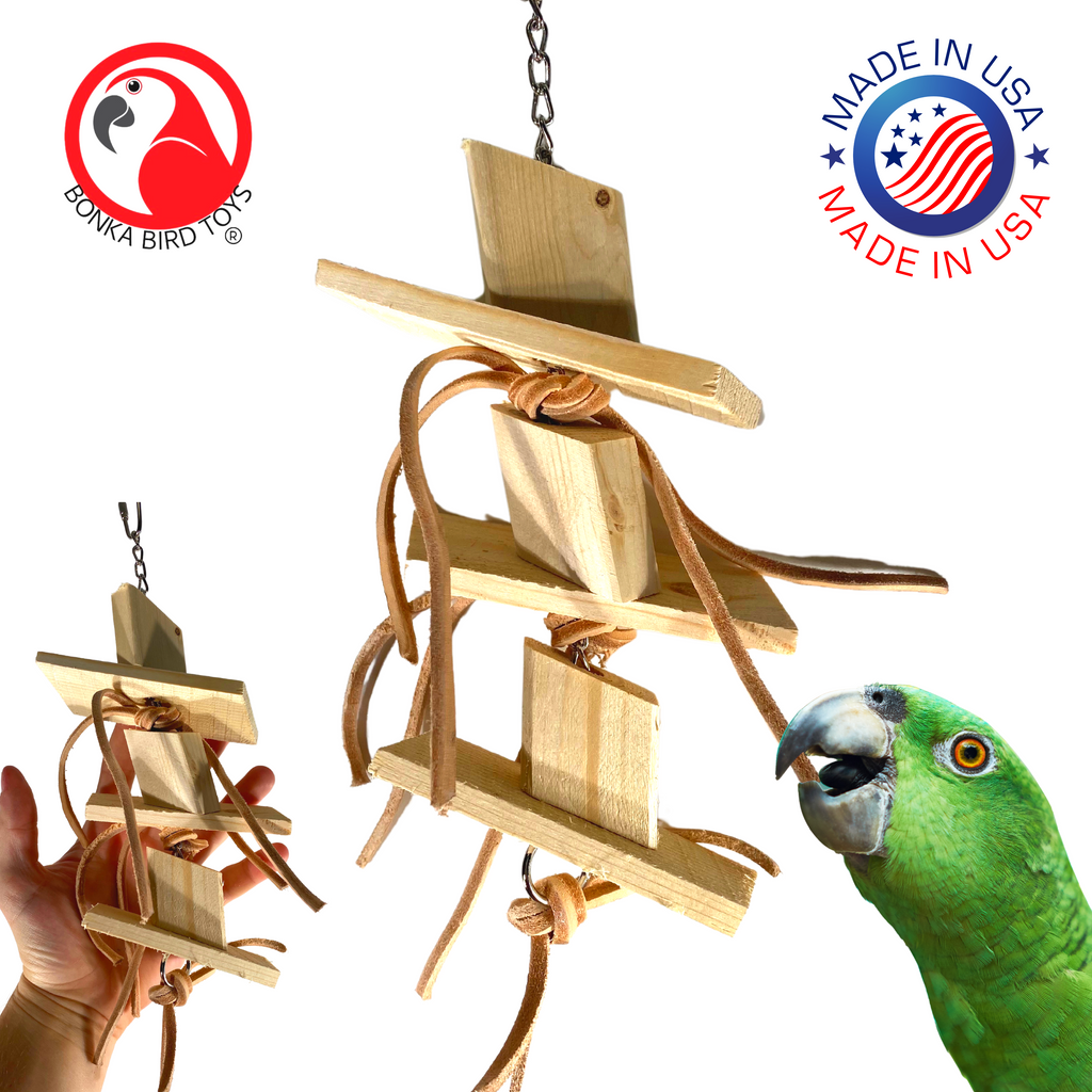 3897 Natural Wood Stepper - Bonka Bird Toys