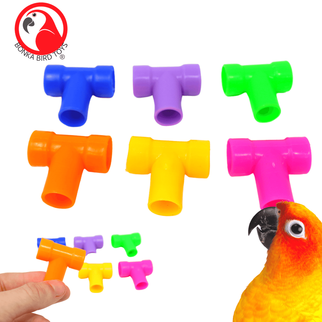 3808 Pk6 Plastic T-Pipe Tube - Bonka Bird Toys