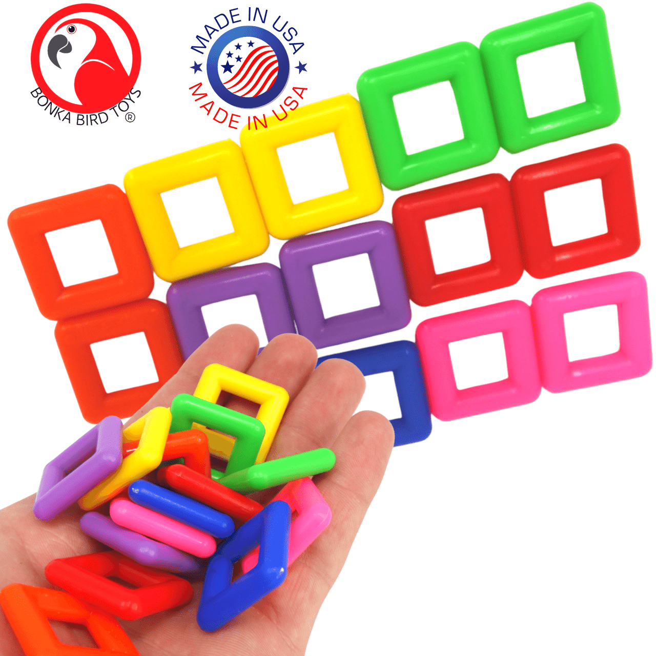 2288 Pk14 Plastic Squares - Bonka Bird Toys