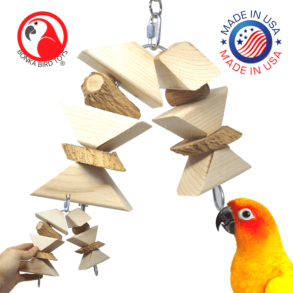 Our 2378 Natural Chunky V is made from bottlebrush wood, which is the ideal material for all birds and parrots. The unique two-layer construction of bottlebrush wood makes it soft and chewy, while also providing a firm surface for your bird to stand on. 