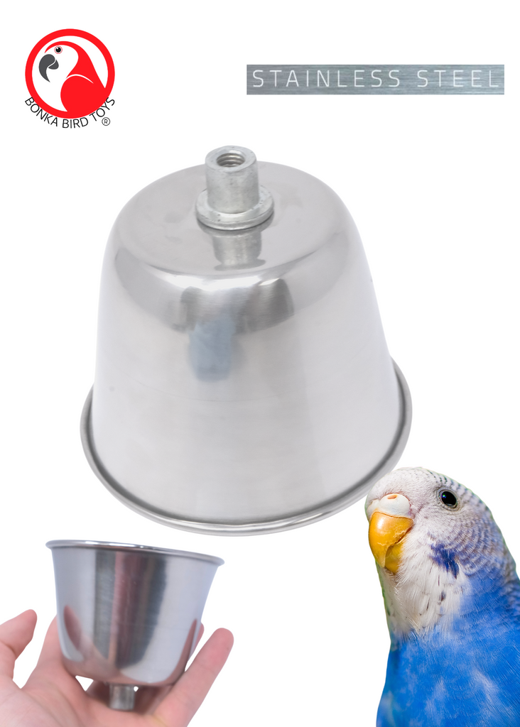 Bonka Bird Toys 800127 Stainless Steel Water/Seed Cup 12oz - Bonka Bird Toys