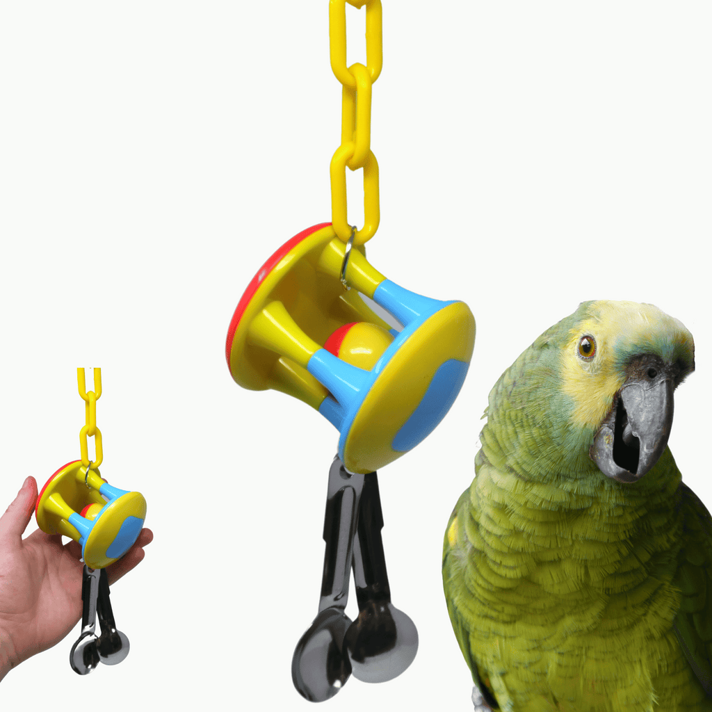 Bonka Bird Toys Spoon Cage Ball Medium Large Puzzle Rattle Toy (2 Styles) - Bonka Bird Toys