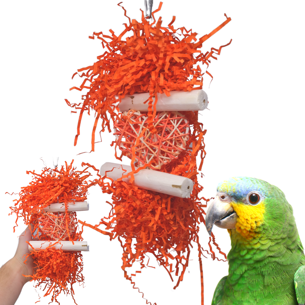 Bonka Bird Toys 3885 Heart Log Five Colored Medium-Large Bird Toy - Bonka Bird Toys