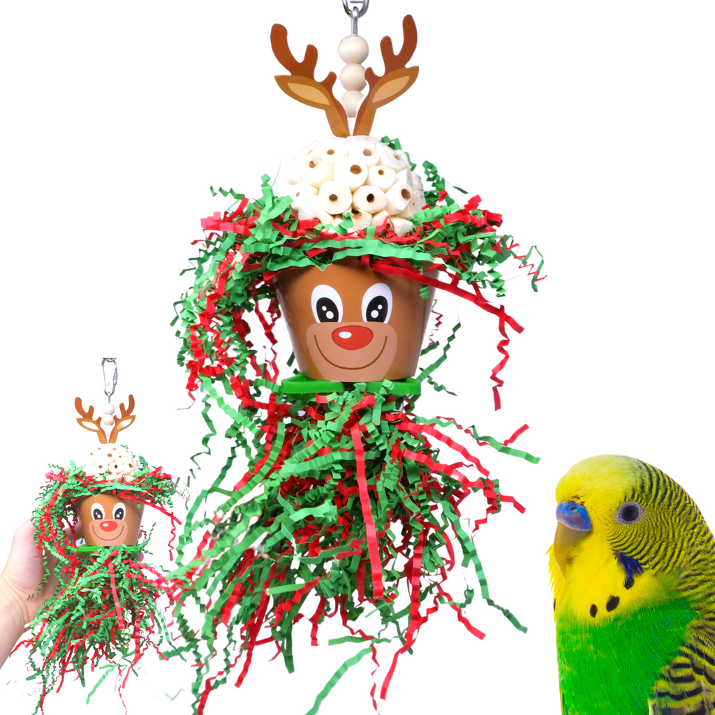 Bonka Bird Toys Christmas Elf Santa Snowman Reindeer Natural Sola Small Medium Bird Toys - Bonka Bird Toys