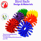 3308 pk6 Plastic Wheel Foot Talon Bird Toy - Bonka Bird Toys