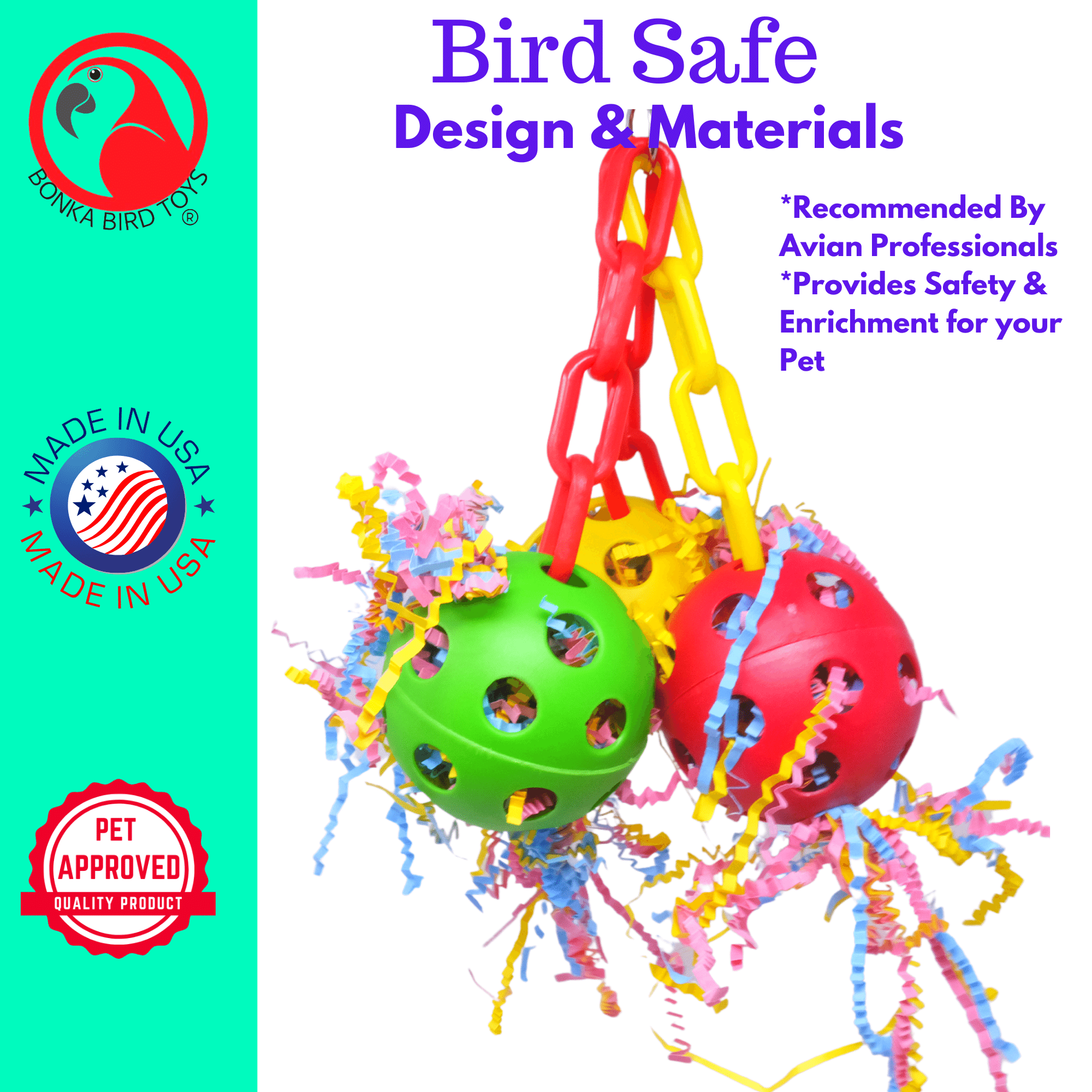 2433 Stuff Triple Chain Ball - Bonka Bird Toys