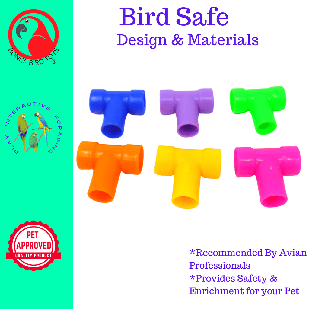 3808 Pk6 Plastic T-Pipe Tube - Bonka Bird Toys