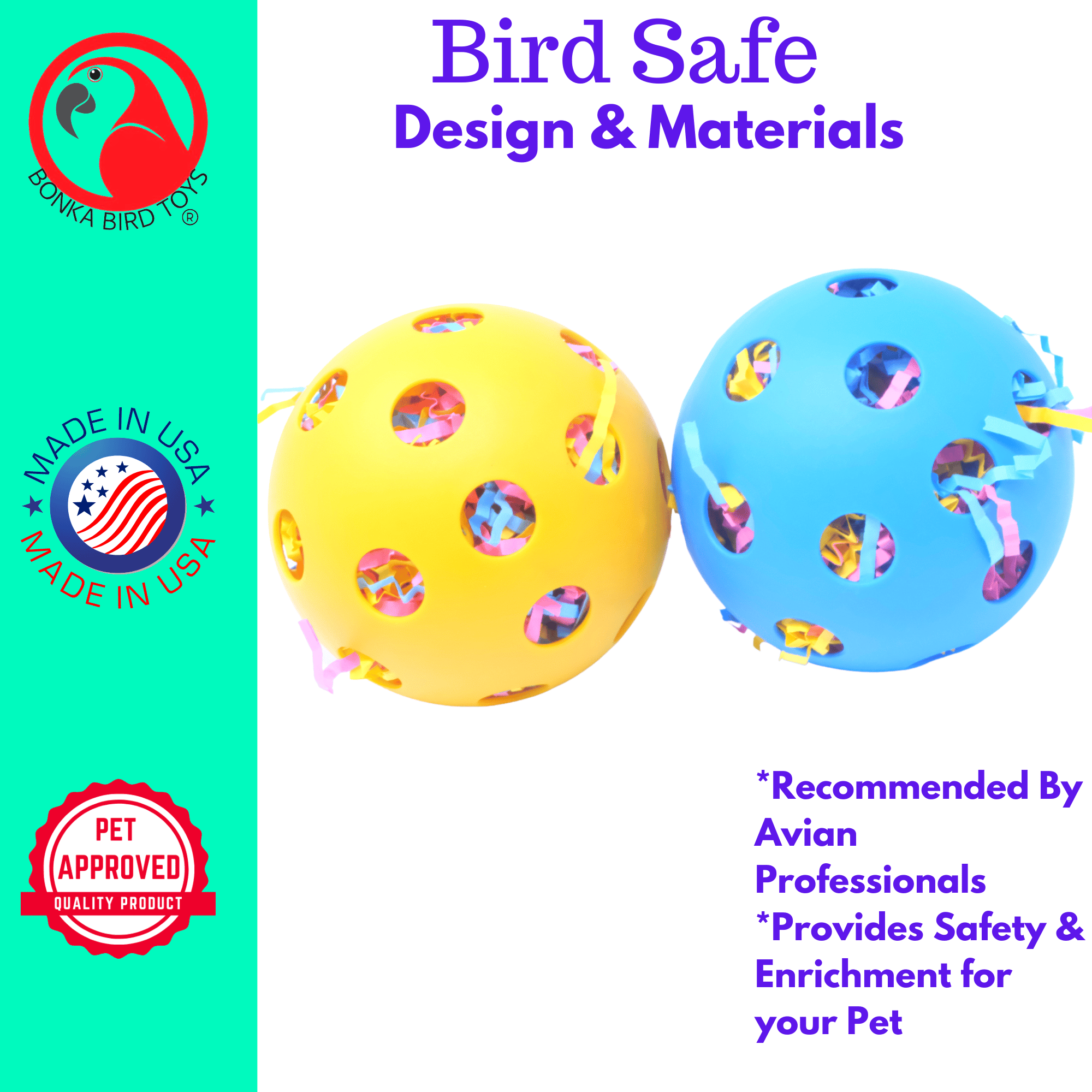 2404 Pk2 Huge Stuffed Balls - Bonka Bird Toys