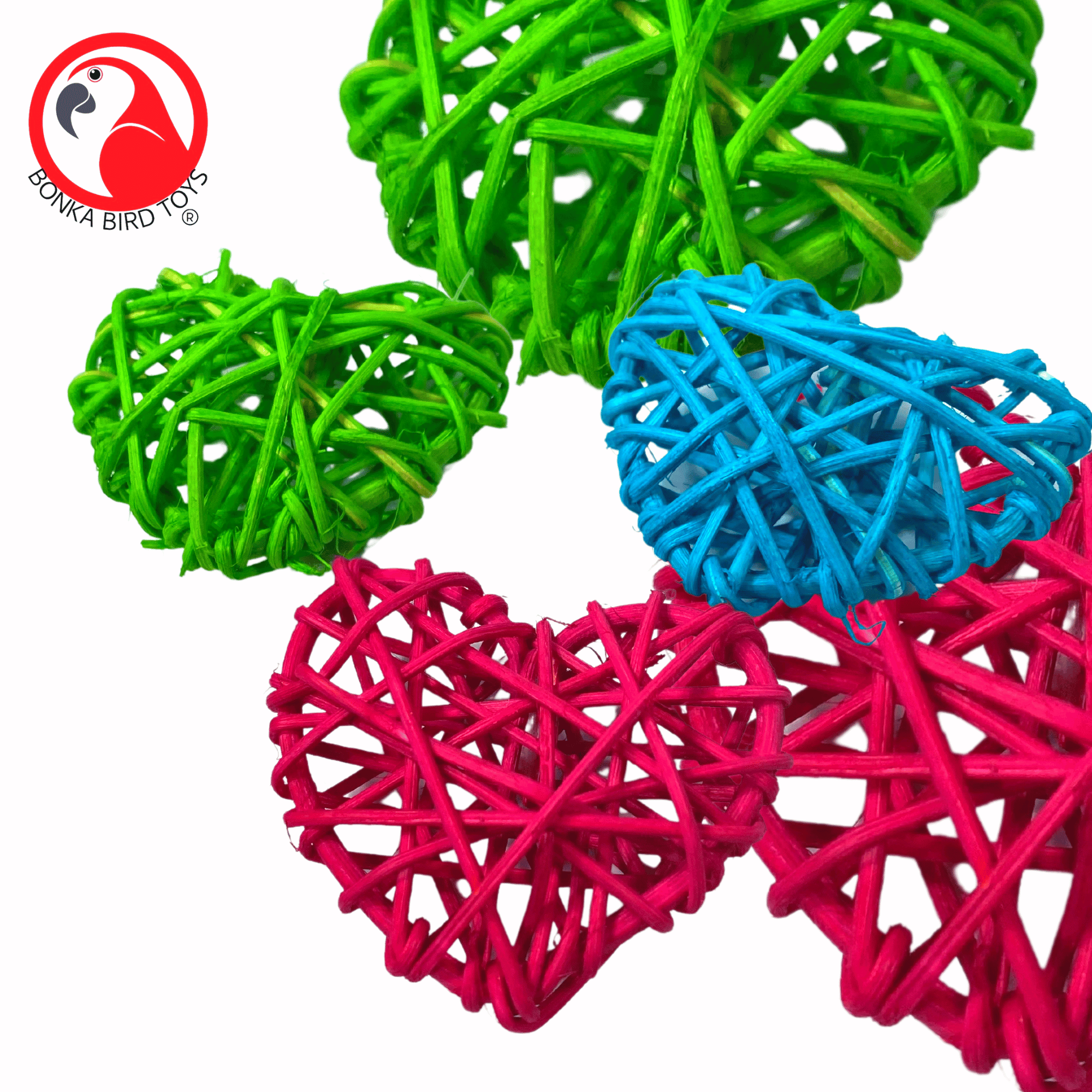 2453 Pk3 Mini Colored Vine Hearts - Bonka Bird Toys