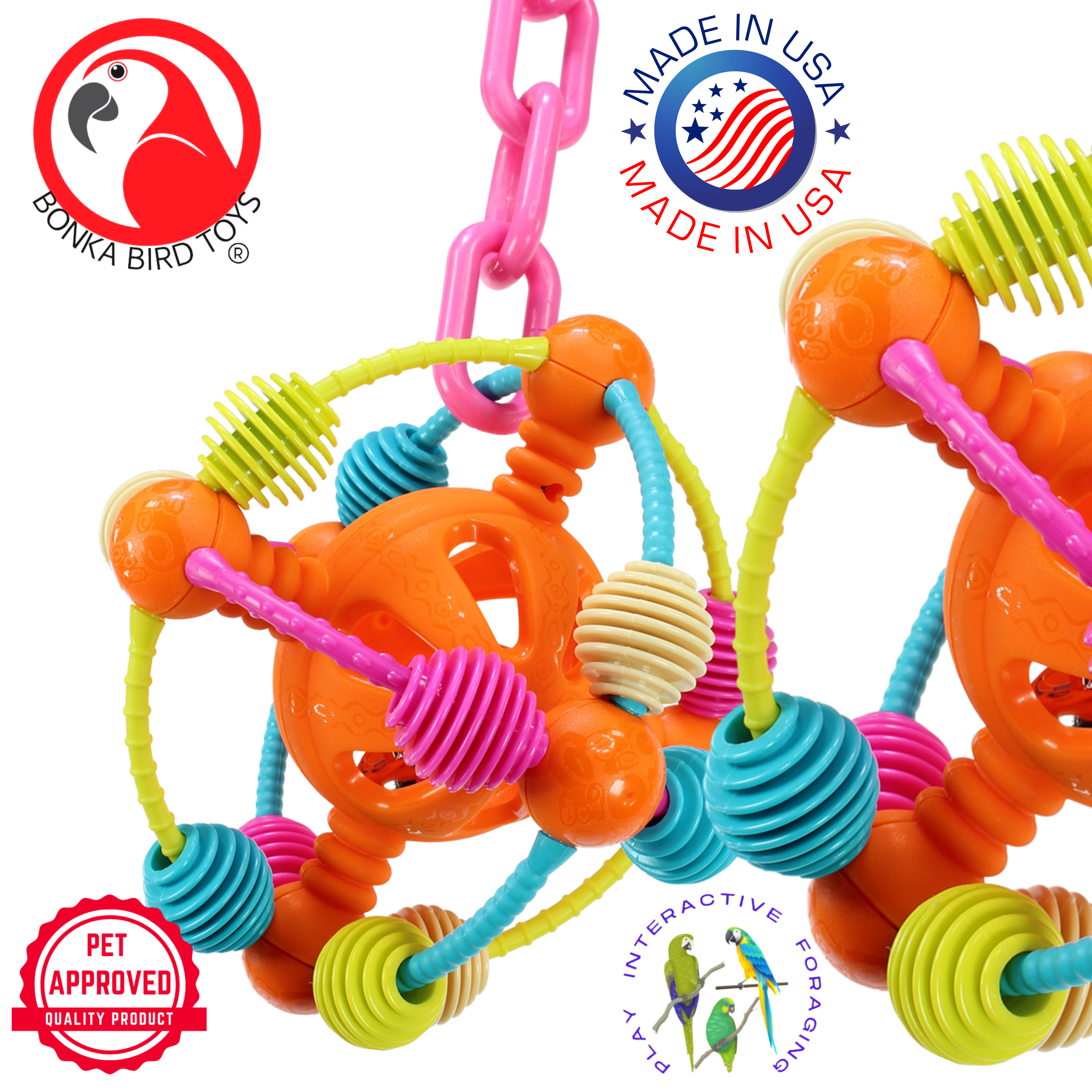 Bonka Bird Toys 2200 Huge Orbit Large Durable Plastic Bird Toy - Bonka Bird Toys