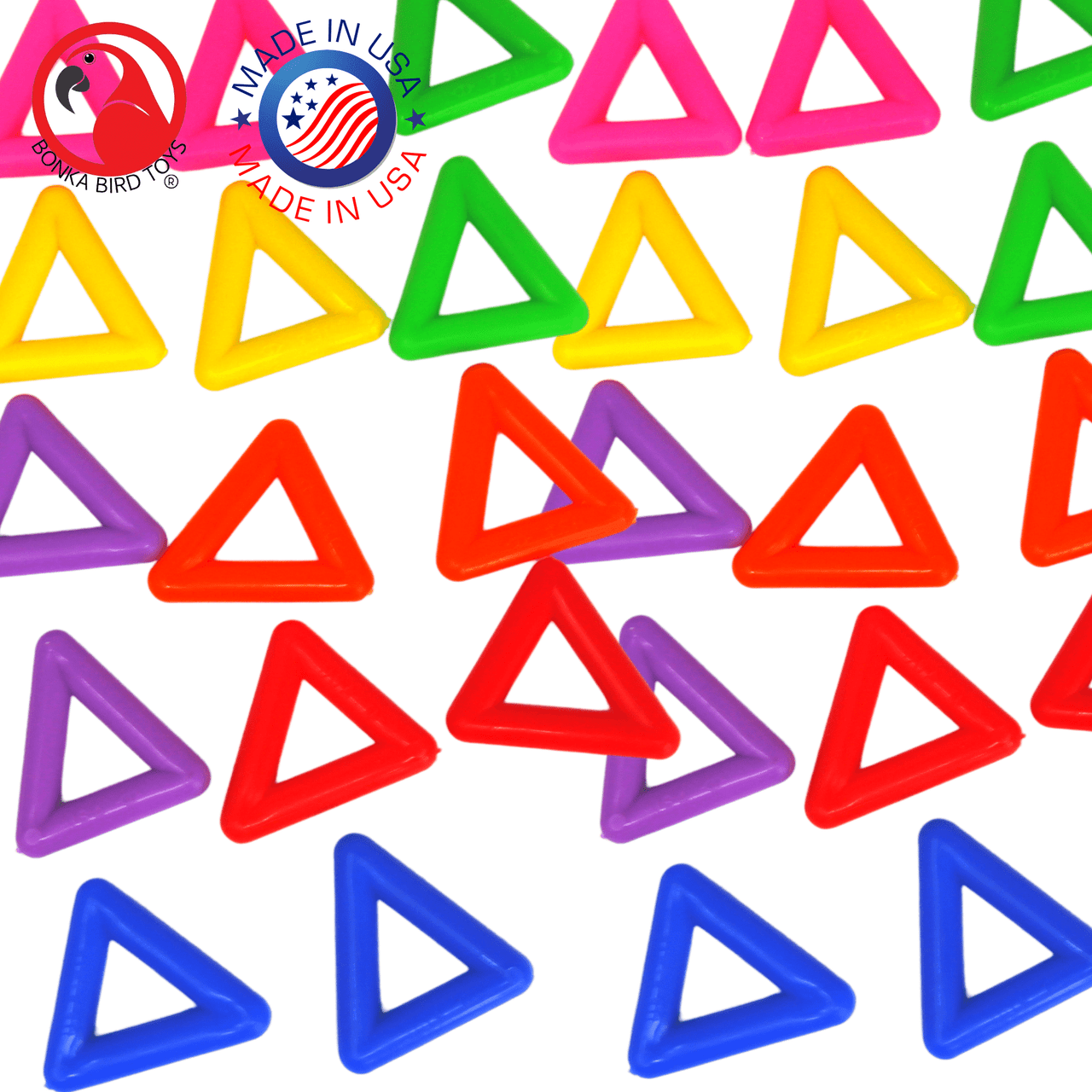 2287 Pk14 Plastic Triangles - Bonka Bird Toys