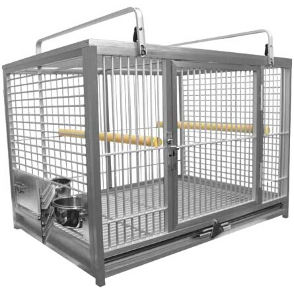 OPEN BOX SILVER Kings cages NEW ATM 2029 Aluminum Travel Carrier 20X28X20 - Bonka Bird Toys