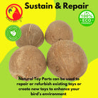 The 1031 Pk4 Half Shell Coconuts from Bonka Bird Toys are natural and versatile chewable items that birds love! These natural coconuts look great in cages.