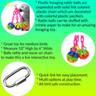 The 1273 Tri-chain Ball from Bonka Bird Toys is a simple but colorful addition that will entertain your medium feathered friend for hours. A sturdy easy to clean toy.