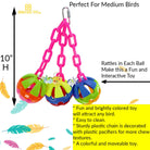 The 1273 Tri-chain Ball from Bonka Bird Toys is a simple but colorful addition that will entertain your medium feathered friend for hours. A sturdy easy to clean toy.