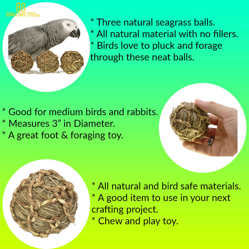 Bonka Bird Toys 1328 Pk3 Seagrass Ball