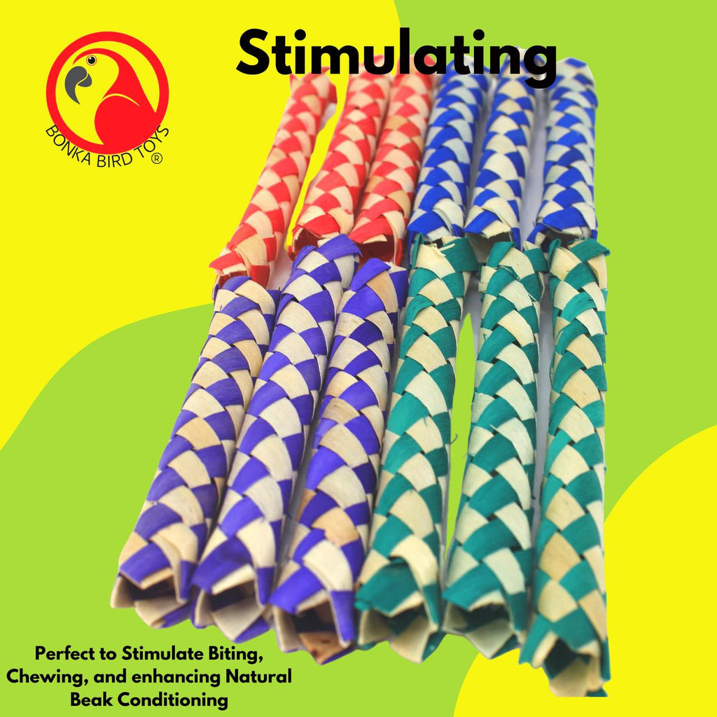 The 1458 Twelve Chinese Finger Traps From Bonka Bird Toys is great for craft projects and a fun foot toy for all parrots.