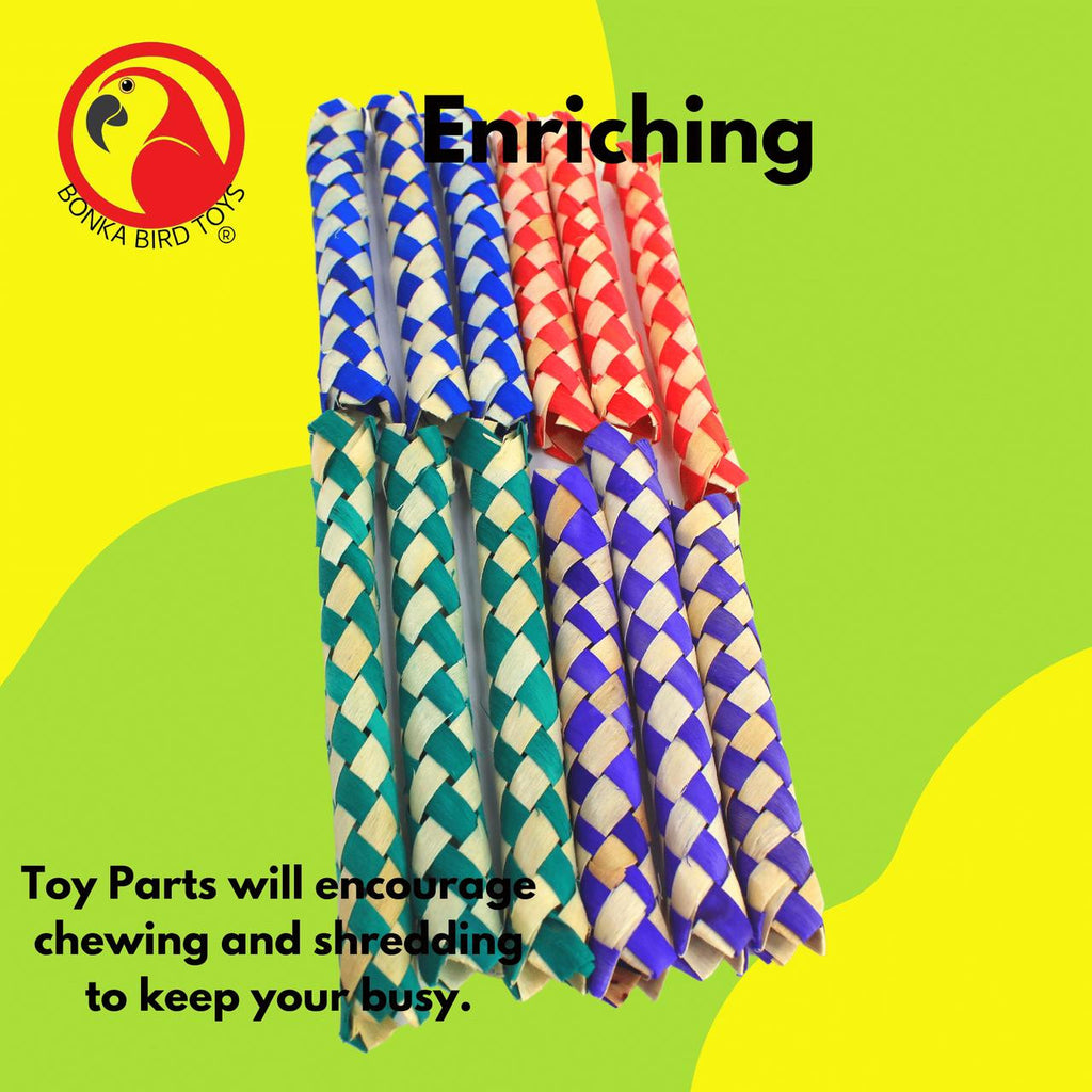 The 1458 Twelve Chinese Finger Traps From Bonka Bird Toys is great for craft projects and a fun foot toy for all parrots.