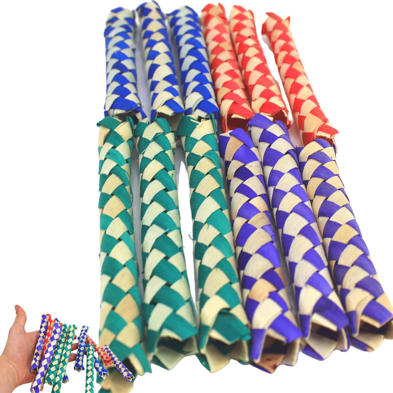 The 1458 Twelve Chinese Finger Traps From Bonka Bird Toys is great for craft projects and a fun foot toy for all parrots.