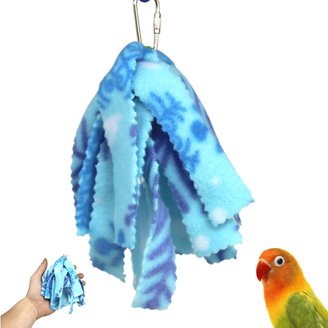 The 1618 Mini Fluff from Bonka Bird Toys is a colorful and snuggly small-sized bird toy. This toy is excellent for adding a comfortable and cuddly item to your feathered friends aviary with its bright bird-appealing colors and straightforward design. 