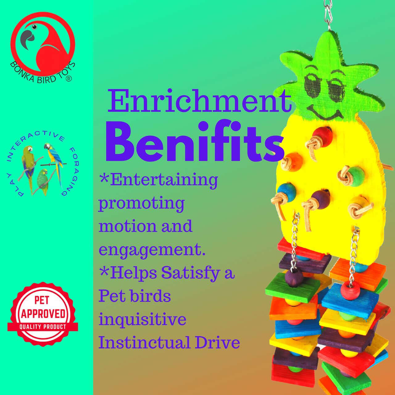 1734 Large Pineapple - Bonka Bird Toys