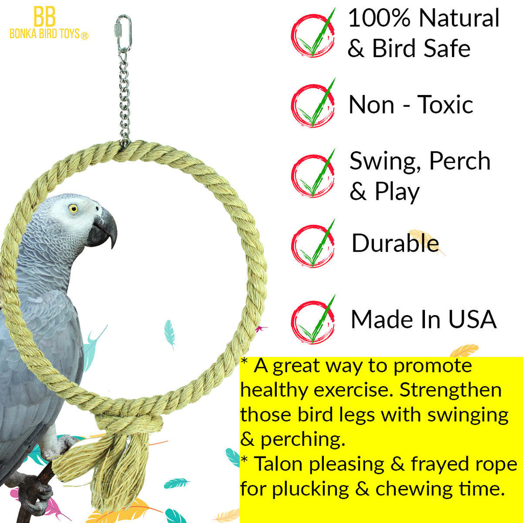 1768 Medium Sisal Rope Swing - Bonka Bird Toys