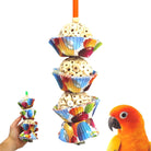 The 1931 Three Cake from Bonka Bird Toys is a colorful and shreddable bird toy with lots of natural Sola material! This bird toy has (3) natural sola balls.