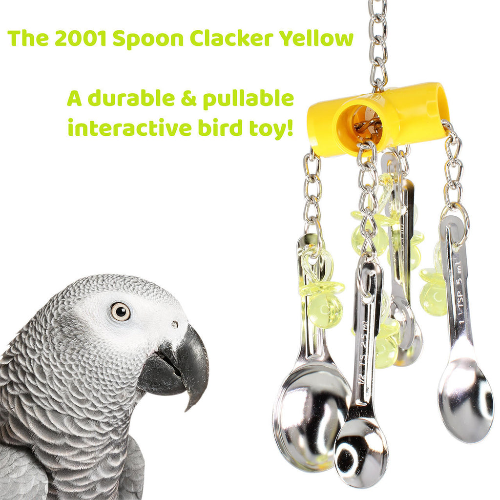 2001 Spoon Clacker Yellow - Bonka Bird Toys