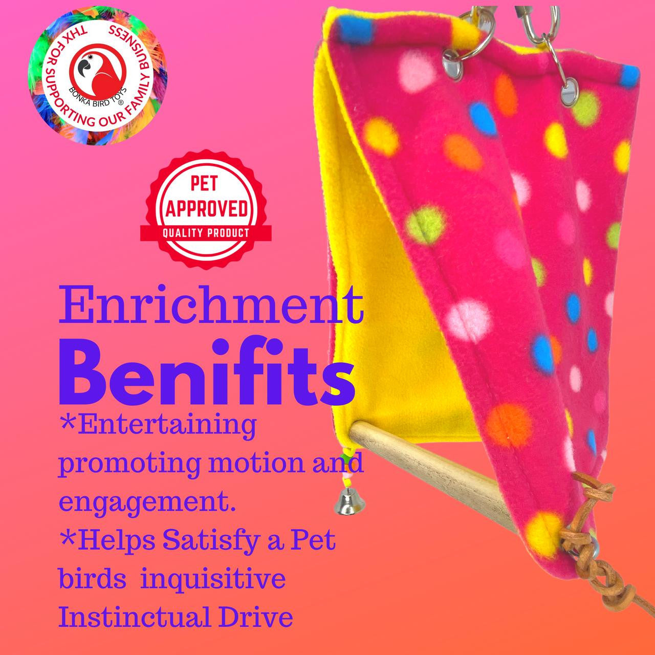 2241 Small Hideout Swing - Bonka Bird Toys