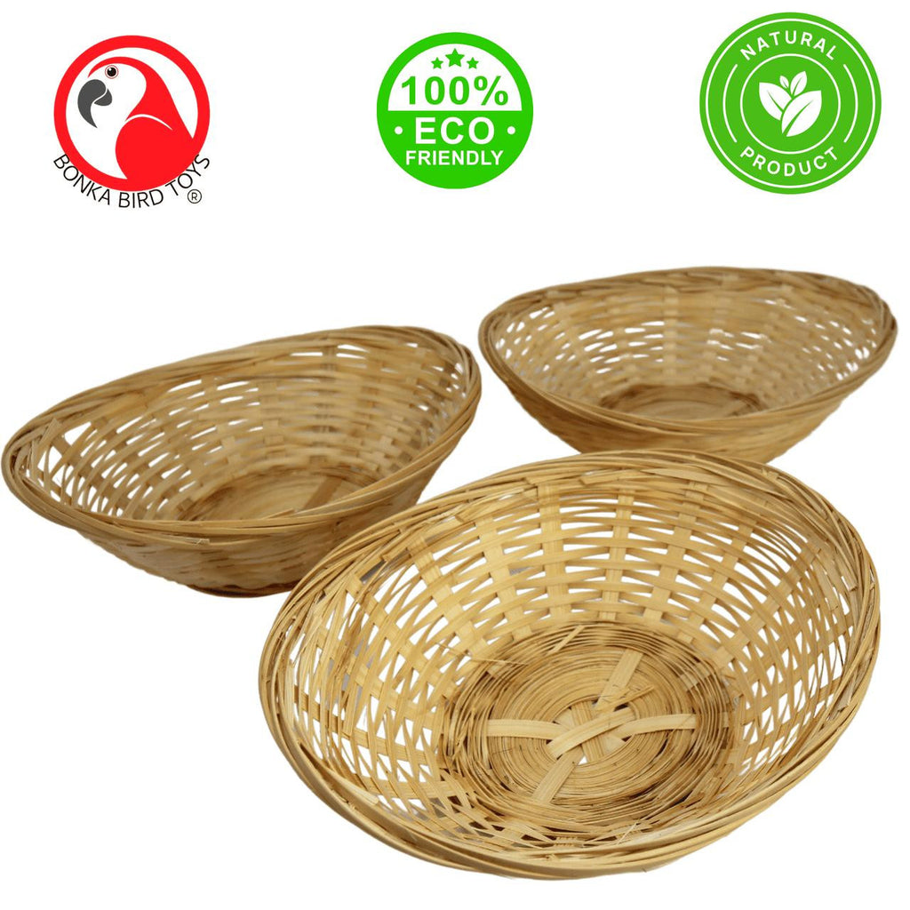 2280 Pack 3 Bamboo 9-Inch Baskets - Bonka Bird Toys