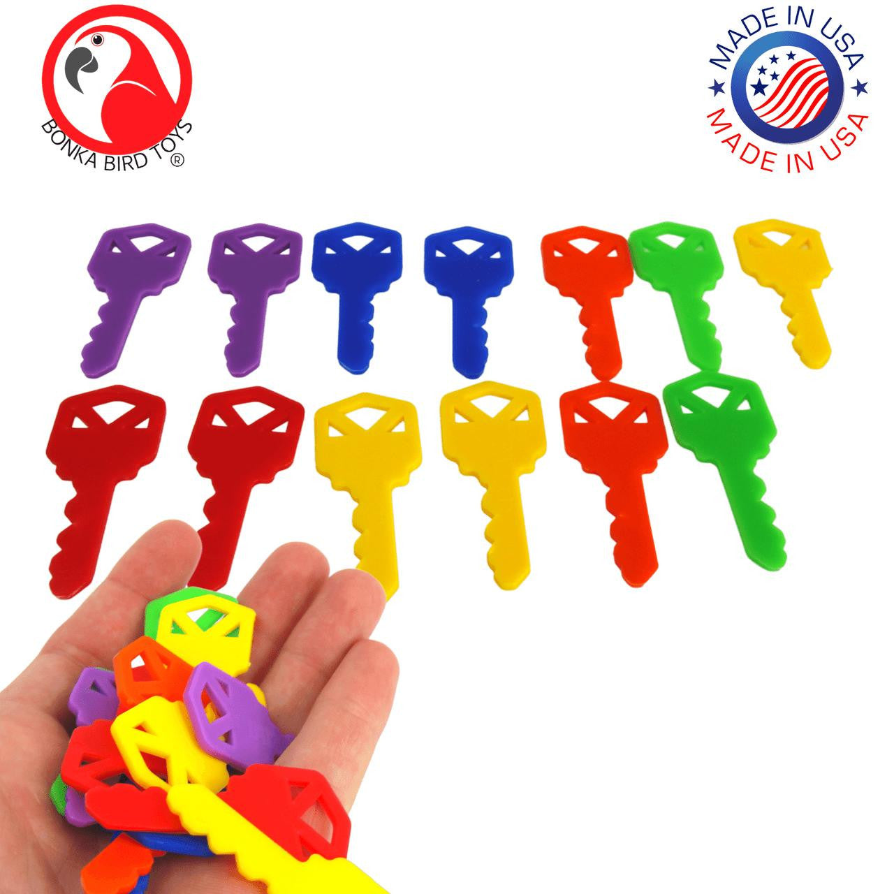 2290 Pk12 Plastic Keys - Bonka Bird Toys