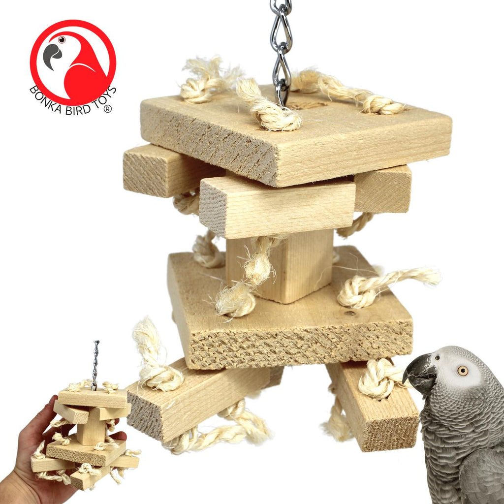 2313 Small Natural Block Tower - Bonka Bird Toys