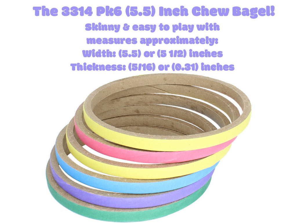 3314 pk6 5.5 Inch Chew Bagel - Bonka Bird Toys