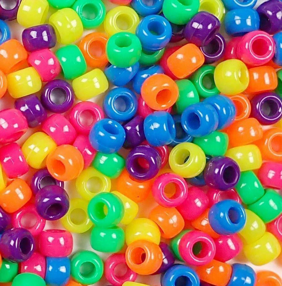 3319 Pk900 neon pony beads. These colorful plastic beads – Bonka Bird Toys