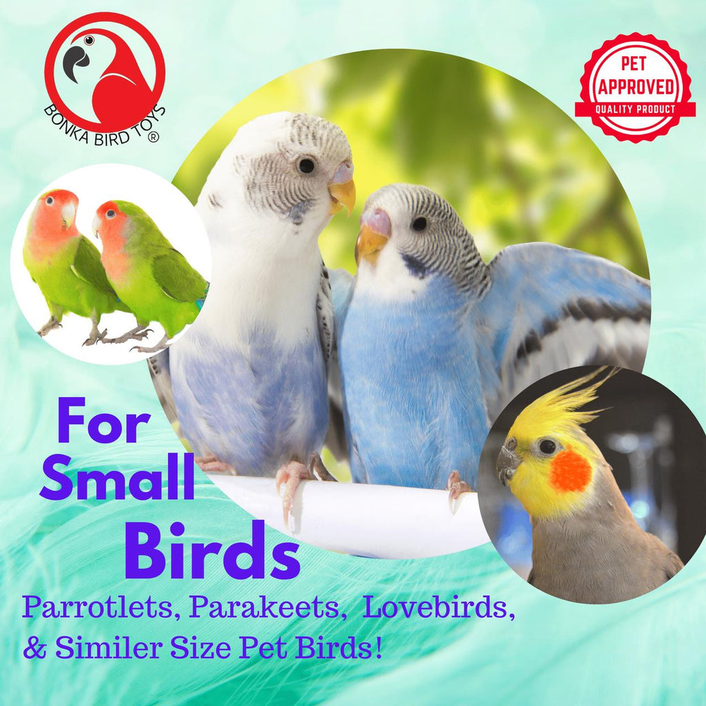 The 3349 Pk24 Mini Sola Chip Play from Bonka Bird Toys are ideal chewing and foraging items for your pet bird! These all-natural pieces have a soft texture making them easy for pets to chew. The pieces are made from the root of the Sola Plant and are 100% all-natural items.
