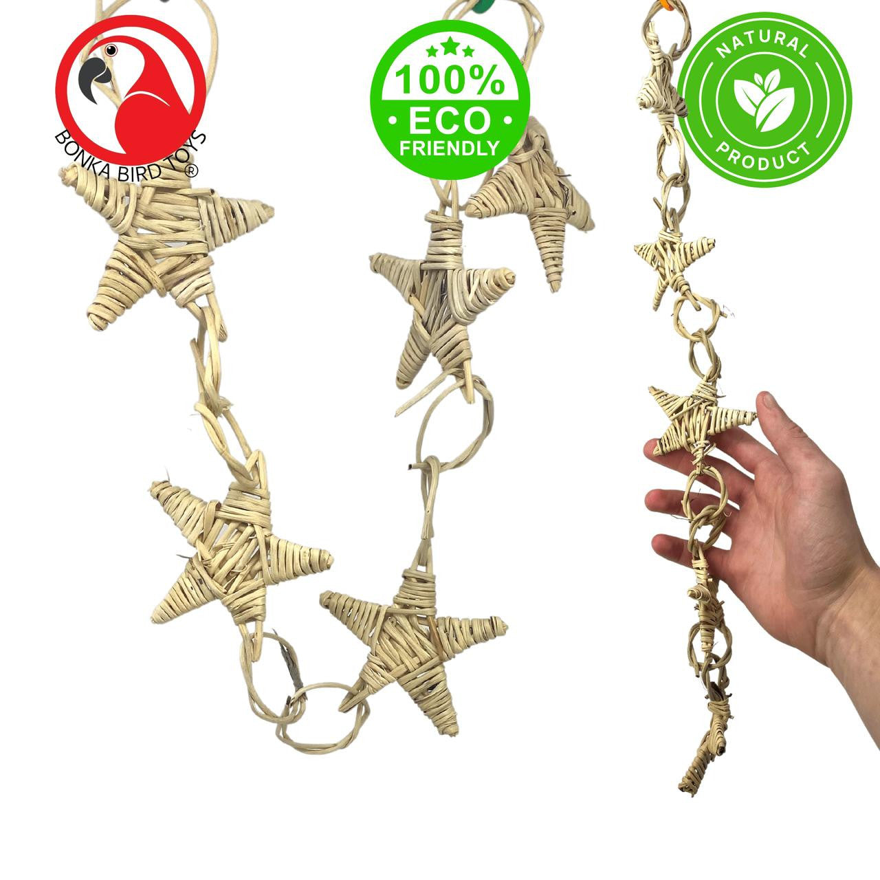 3374 Natural Vine Star Chain - Bonka Bird Toys